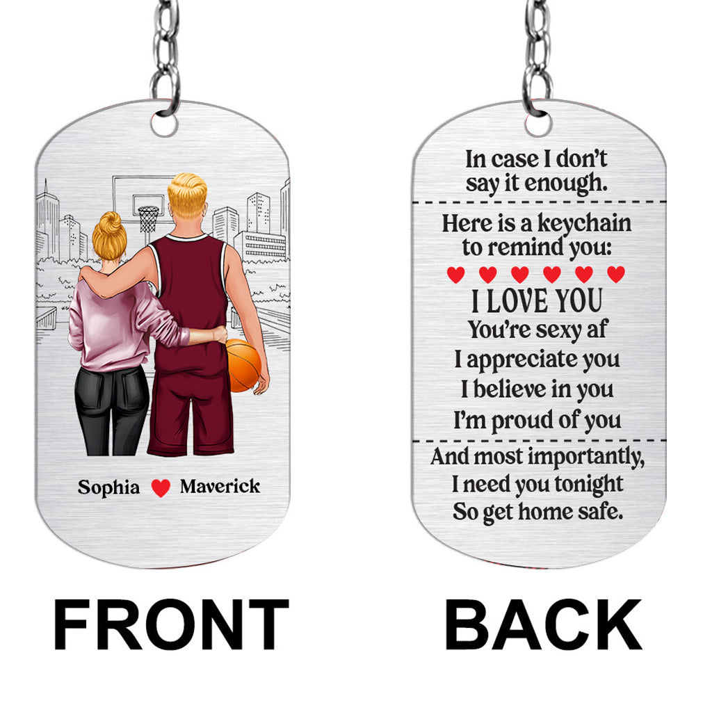 Go Home Safe - Personalized Basketball Stainless Steel Keychain