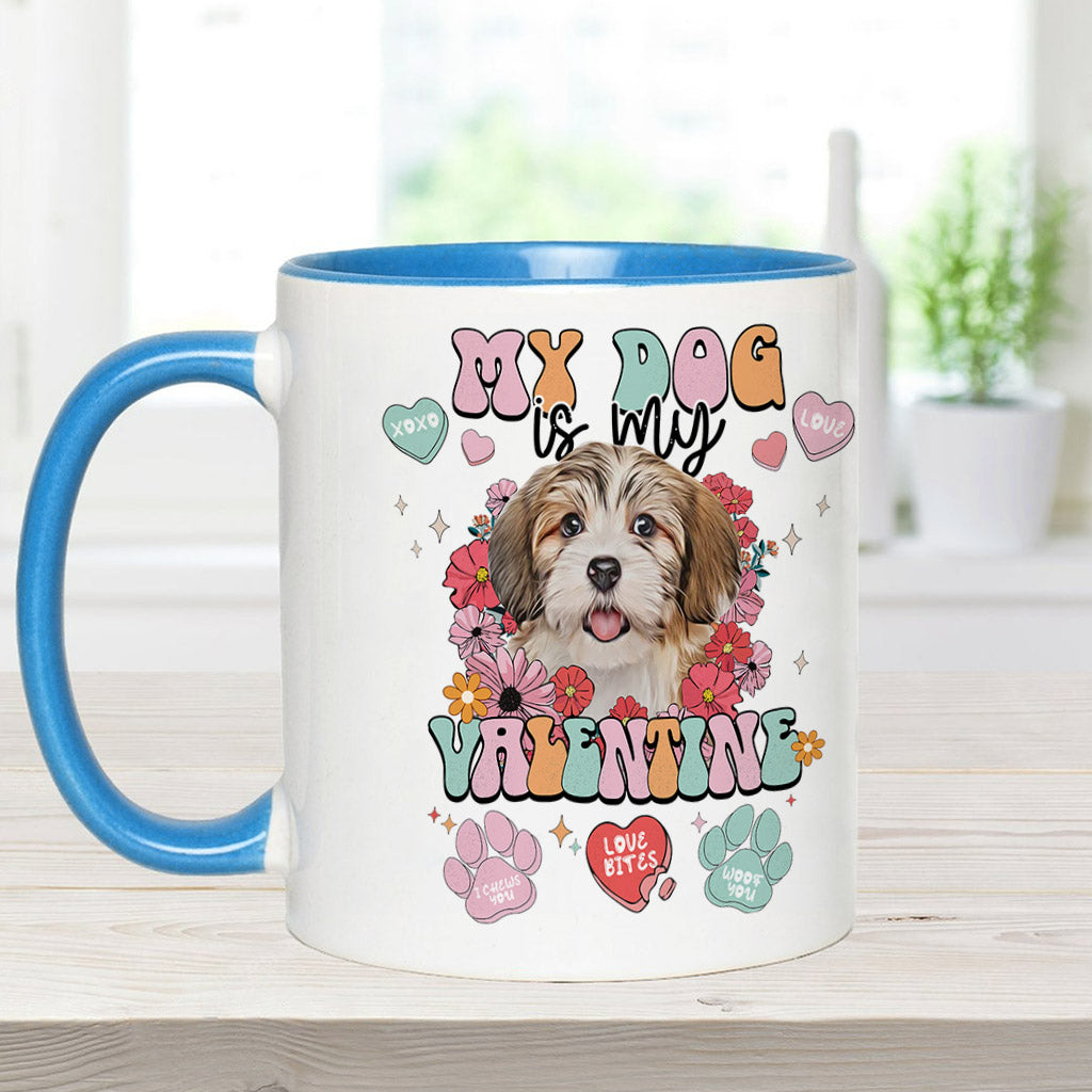 My Dog Is My Valentine - Personalized Dog Accent Mug
