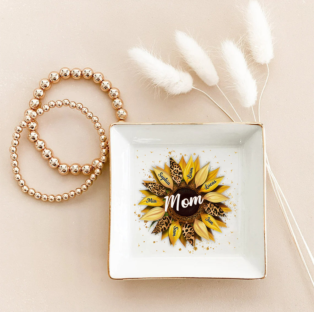 Sunflower Custom Any Title - Personalized Mother Jewelry Dish