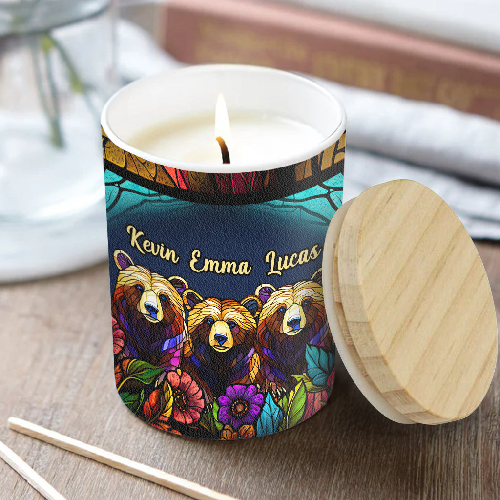 Mama Bear - Personalized Mother Candle With Wooden Lid