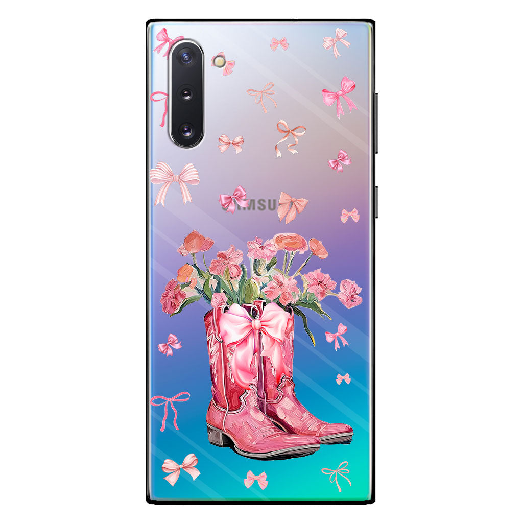 Cowgirl Boots Coquette - Personalized Horse Clear Phone Case