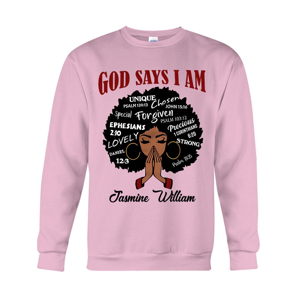 Dieu dit que je suis - T-shirt et sweat à capuche personnalisés pour afro-américains