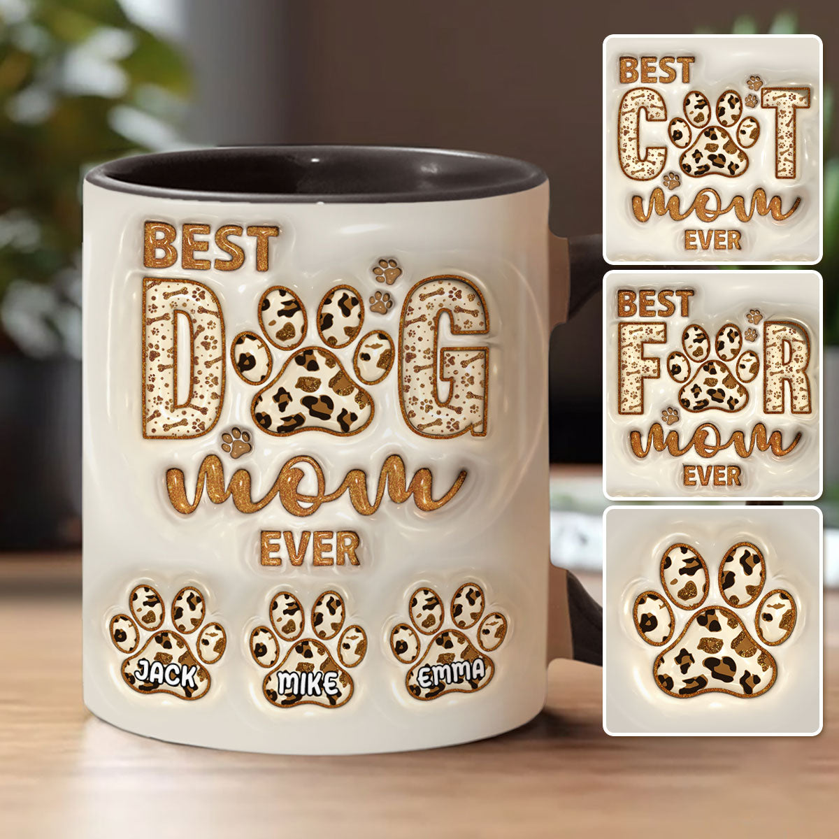 Die beste Hundemama aller Zeiten - Personalisierte Tasse mit Hundemotiv