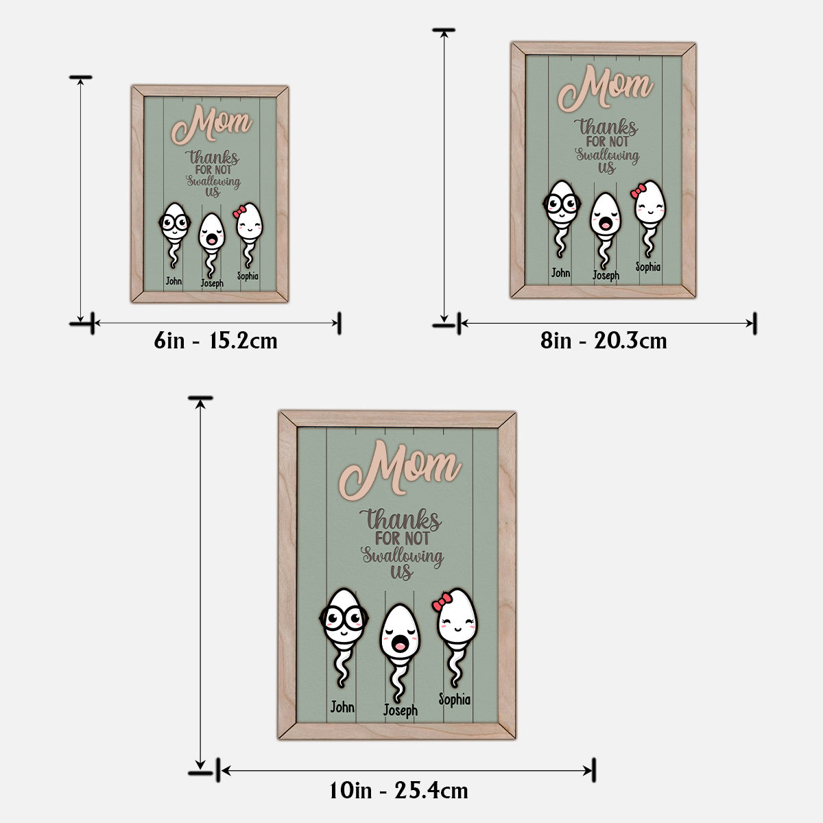 Thanks For Not Swallowing Funny - Personalized Mother 2 Layered Wood Sign / Wood Plaque