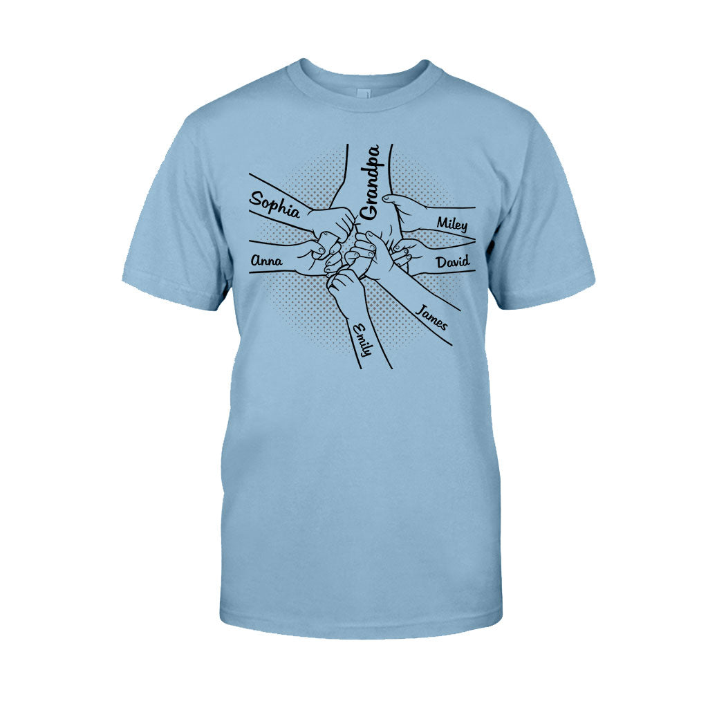 Hand In Hand - Personalized Grandpa T-shirt And Hoodie