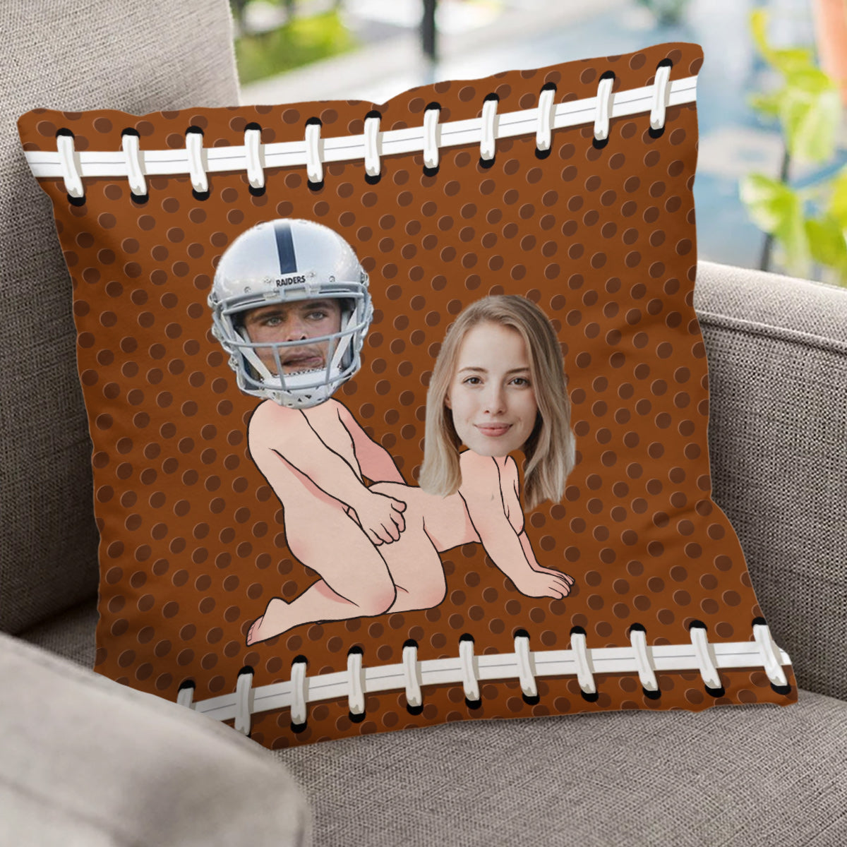 Manger, dormir, jouer au football, et on recommence ! - Coussin décoratif de football personnalisé