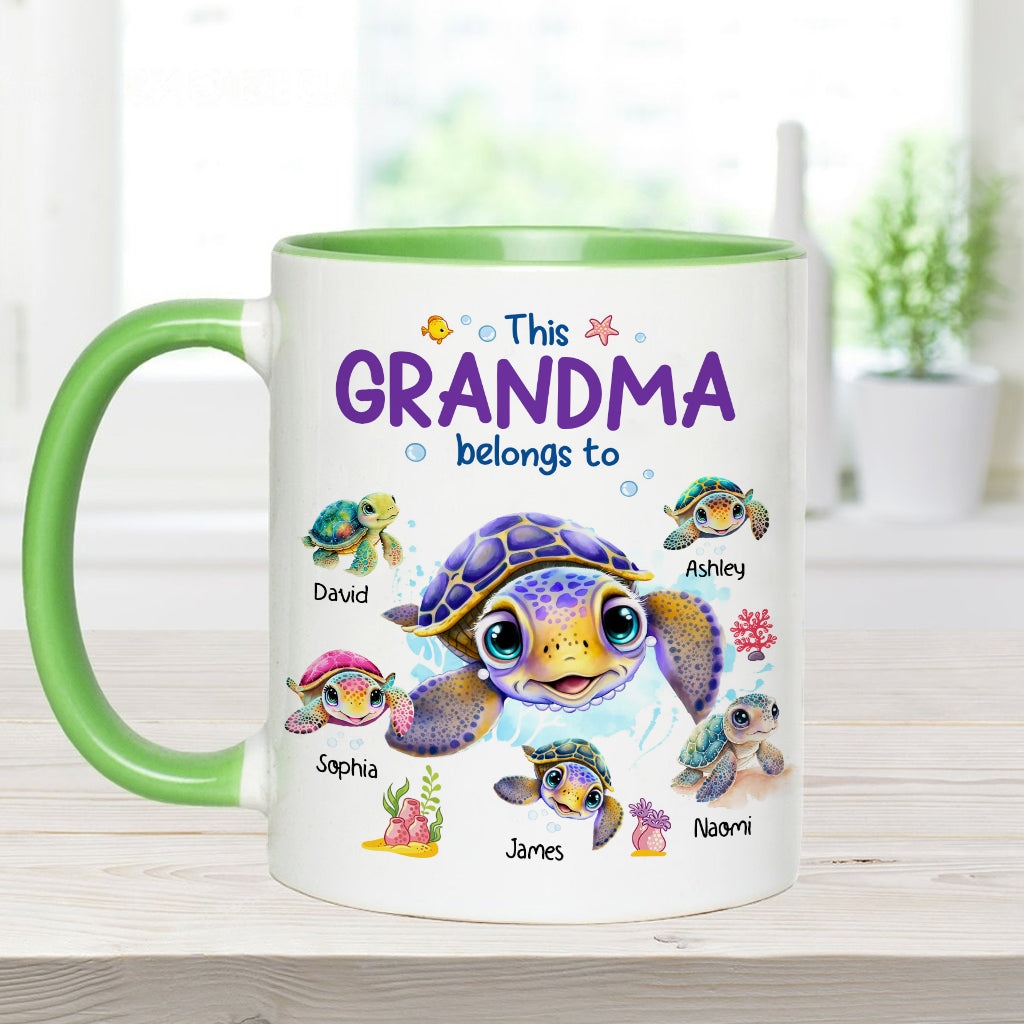 This Grandma Nana Gigi Belongs To - Personalized Grandma Accent Mug