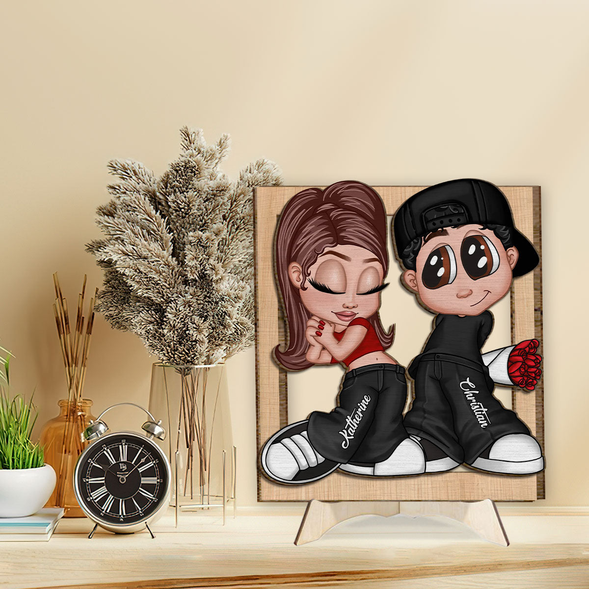 Y2K Couple - Personalized Couple 2 Layered Wood Sign / Wood Plaque