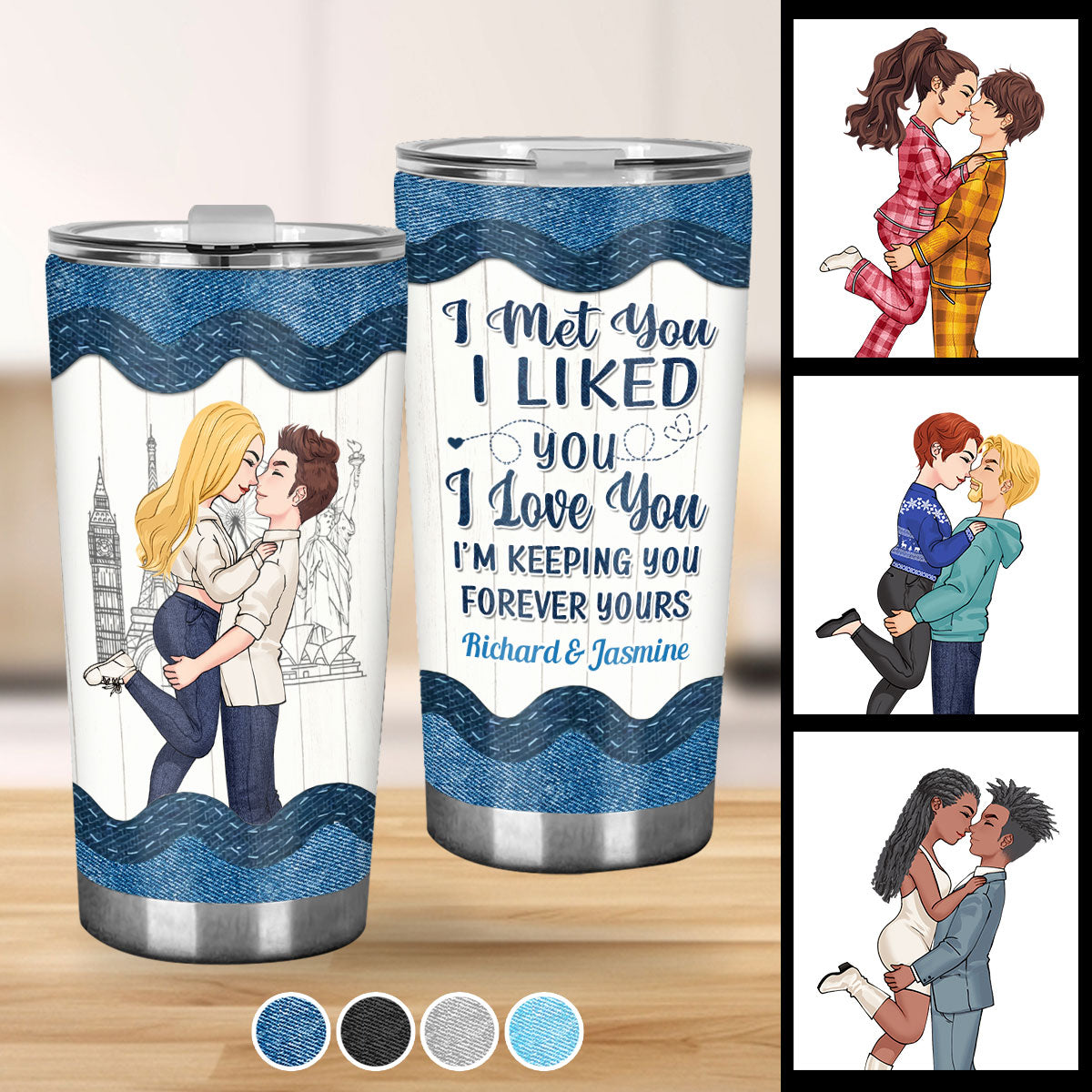 I Met You I Liked You I Love You - Personalized Couple Tumbler