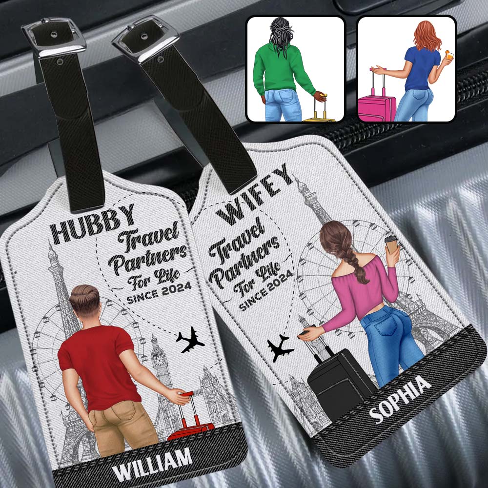 Travel Partners For Life - Personalized Travelling Leather Luggage Tag