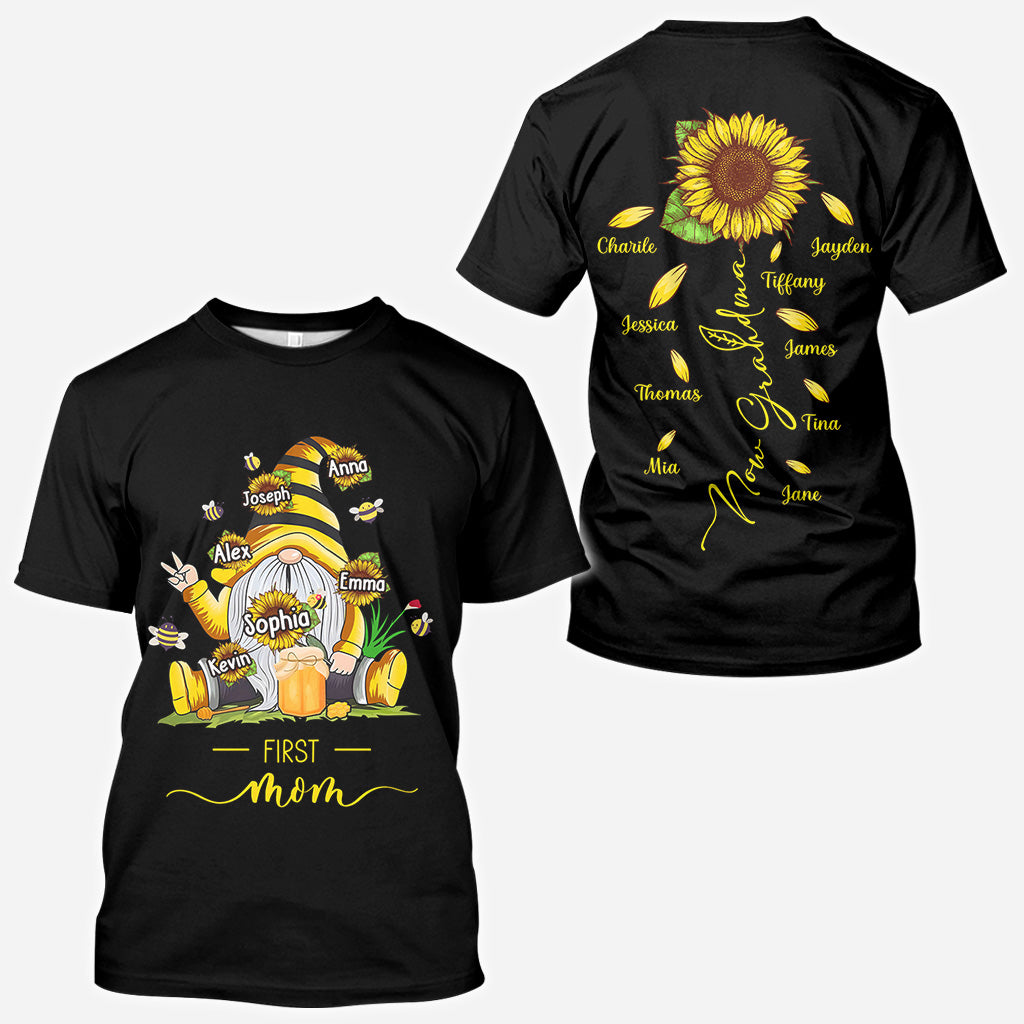 First Mother Now Grandma With Any Kid Name - Personalized Mother All Over Shirt