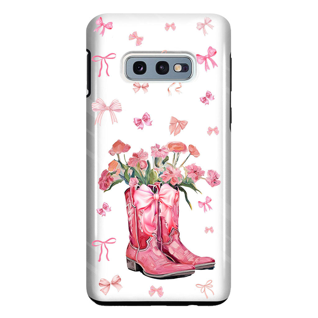 Cowgirl Boots Coquette - Personalized Horse Clear Phone Case