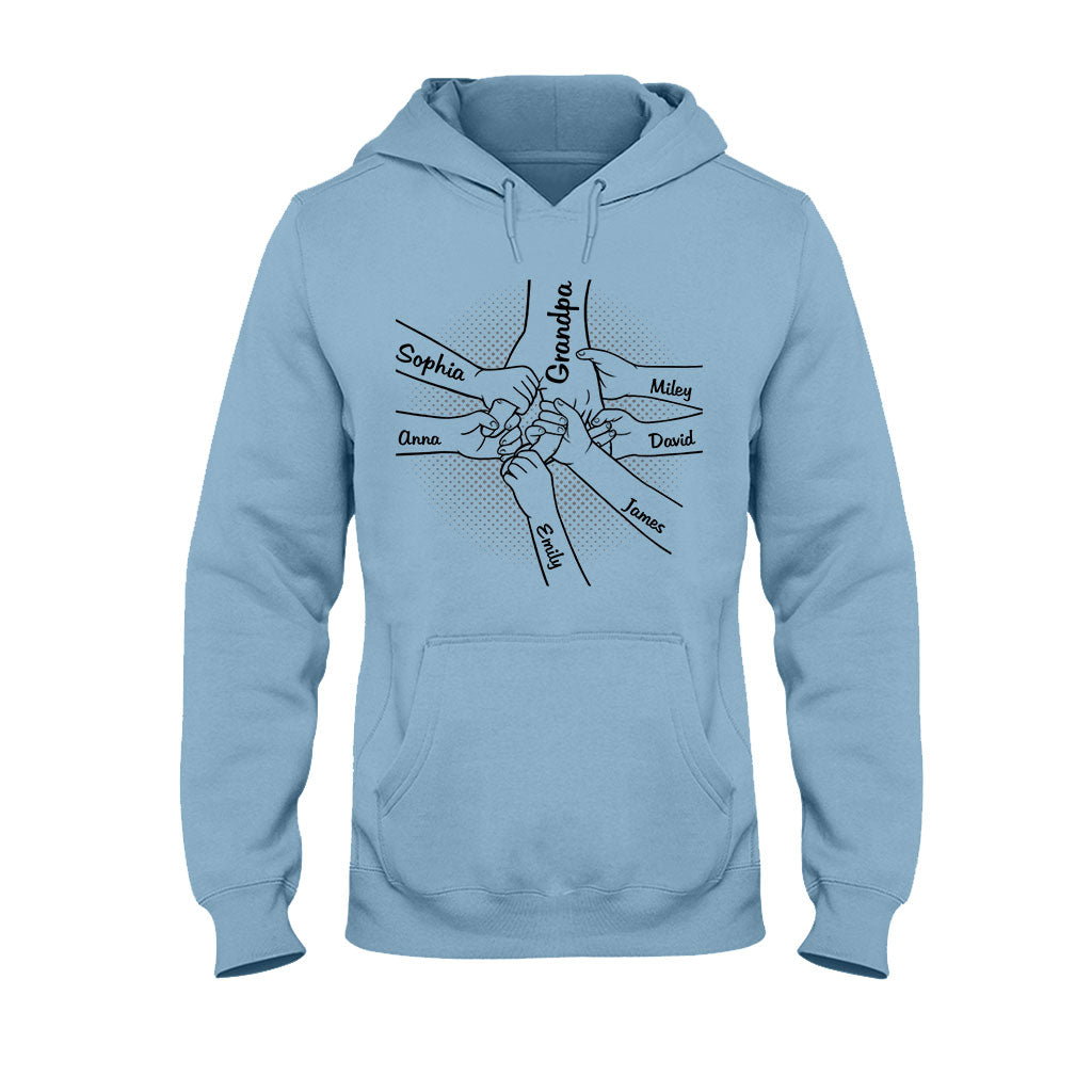 Hand In Hand - Personalized Grandpa T-shirt And Hoodie