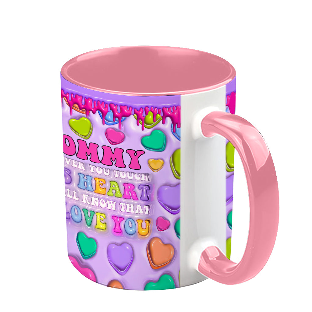 Touch This Heart Love You Grandma Nana Gigi Mom - Personalized Mother Accent Mug