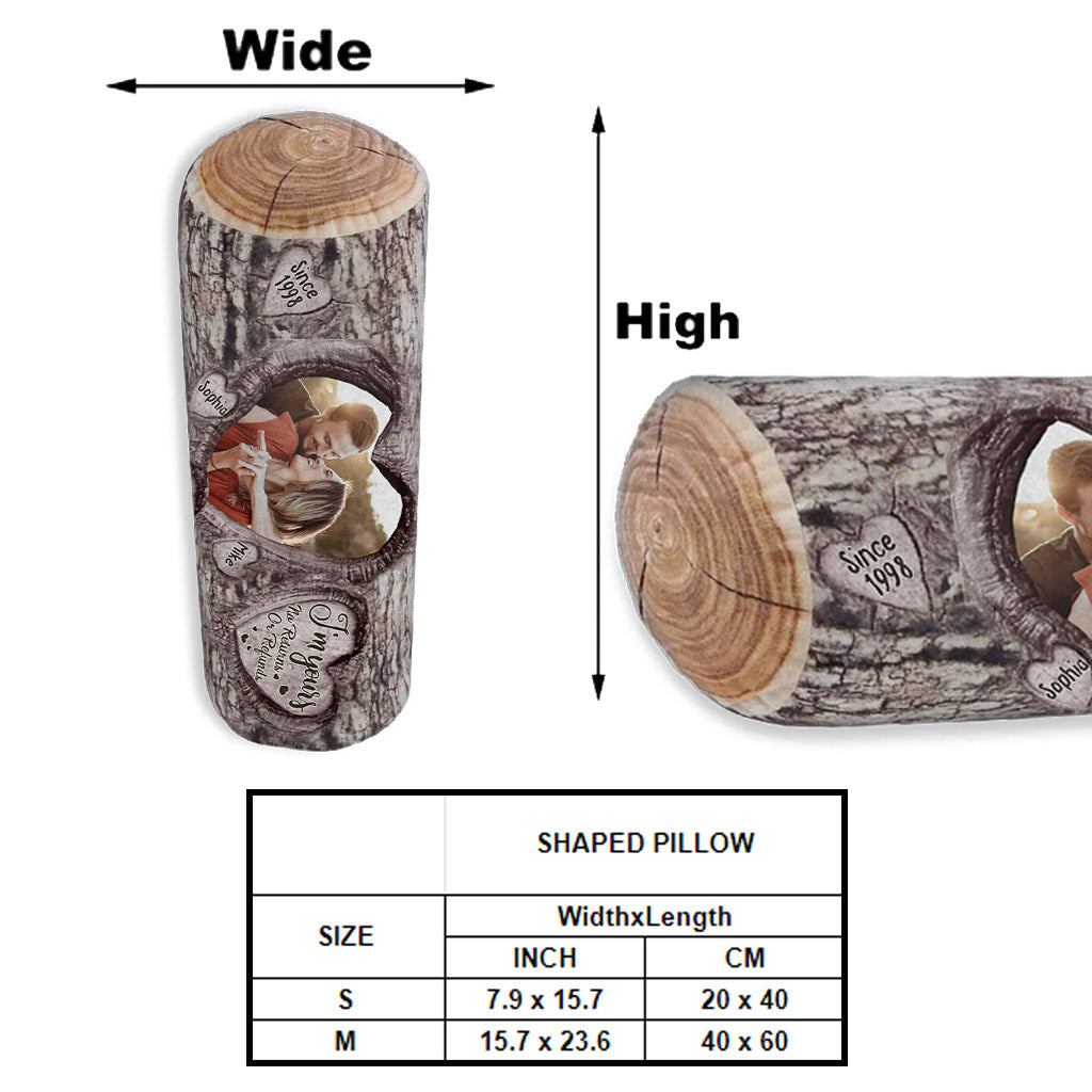 I'm Yours No Returns Or Refunds Any Photo Any Name - Personalized Couple Shaped Pillow