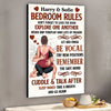 Bedroom&#39;s Rule Don&#39;t Forget To Lock The Door - Personalized Couple Canvas And Poster
