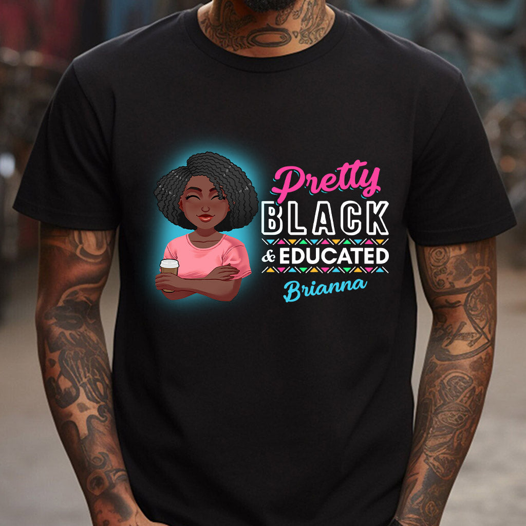 Jolie Noire et Éduquée - T-shirt et sweat à capuche personnalisés pour Afro-Américains