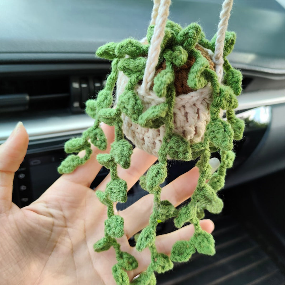 N'importe quel message - Décoration de voiture en forme de plante au crochet