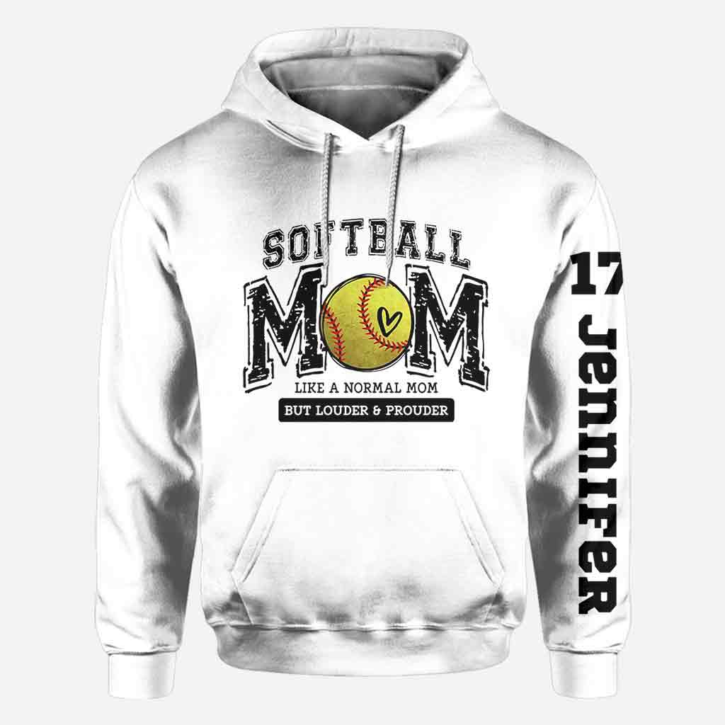 Softball Mom Louder Prouder - Personalized Softball All Over Shirt