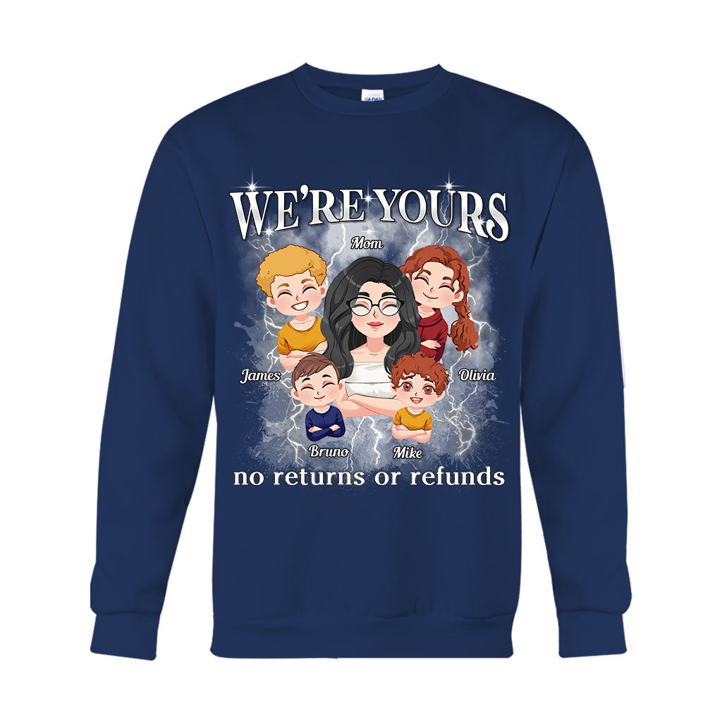 We're Yours No Returns Or Refunds Chibi Kids Bootleg Rap - Personalized Mother T-shirt And Hoodie