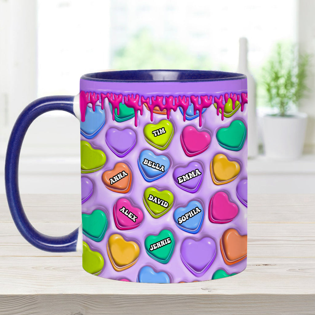 Touch This Heart Love You Grandma Nana Gigi Mom - Personalized Mother Accent Mug