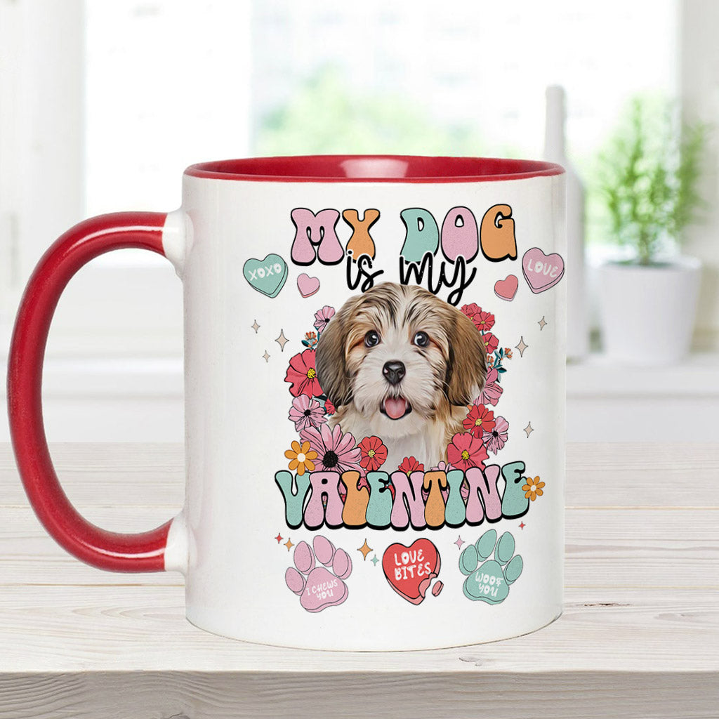My Dog Is My Valentine - Personalized Dog Accent Mug