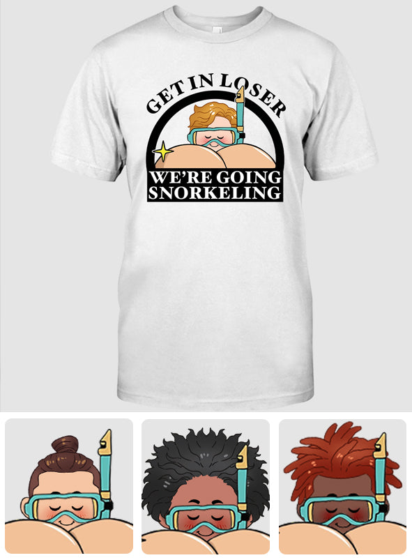 T-shirt et sweat à capuche humoristiques « Plongée sous-marine » personnalisés « Get In Loser Snorkeler » -