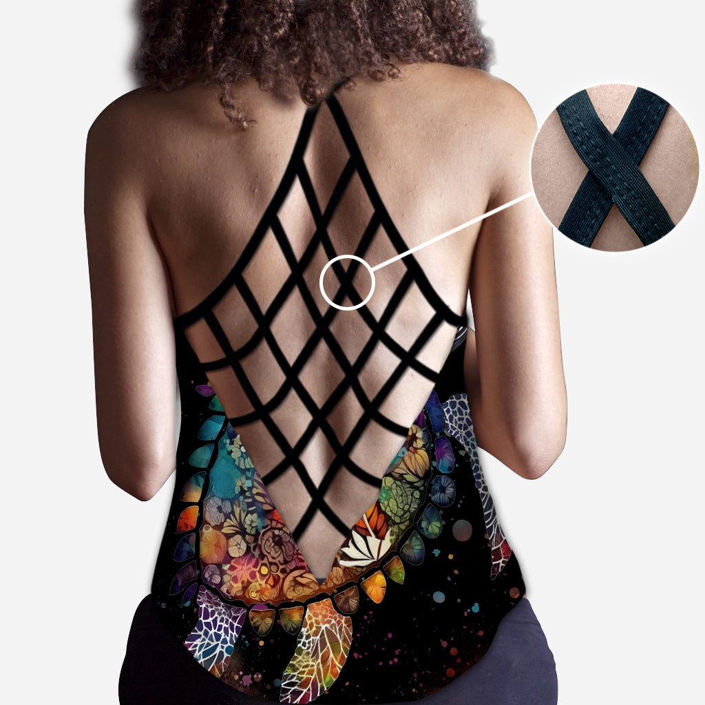 Salty Lil Beach - Personalized Turtle Cross Tank Top