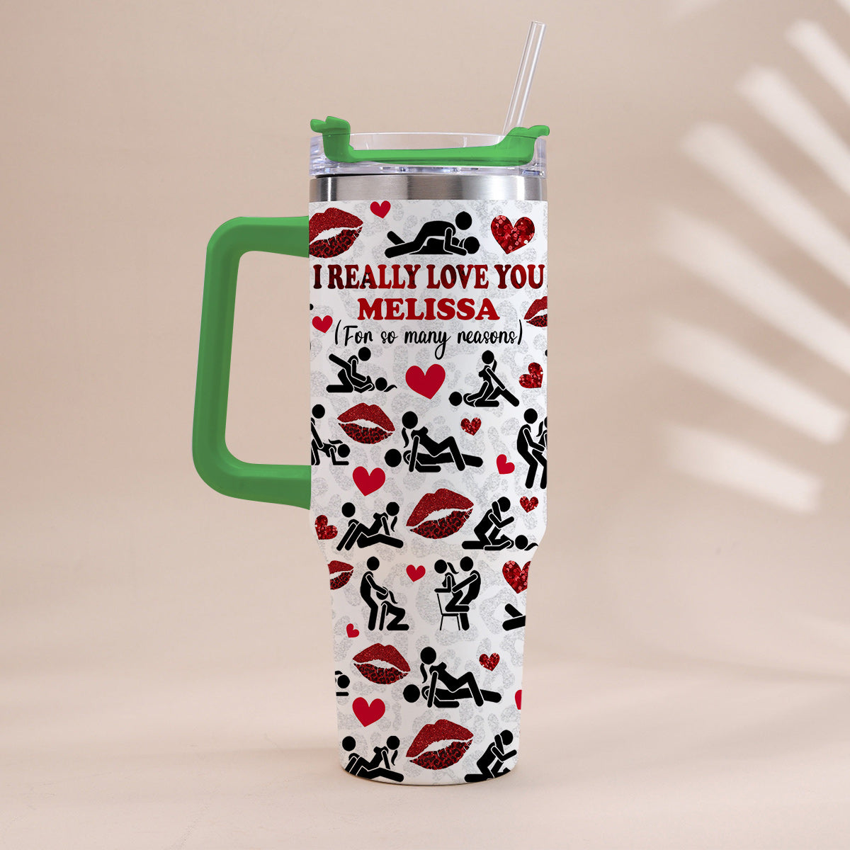 I Really Love You For So Many Reasons With Any Name - Personalized Couple Tumbler With Handle