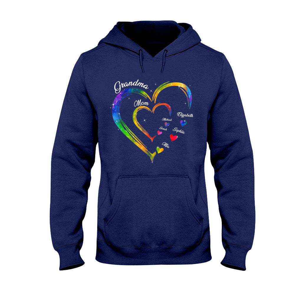 Grandma Mom Hearts - Personalized Grandma T-shirt And Hoodie