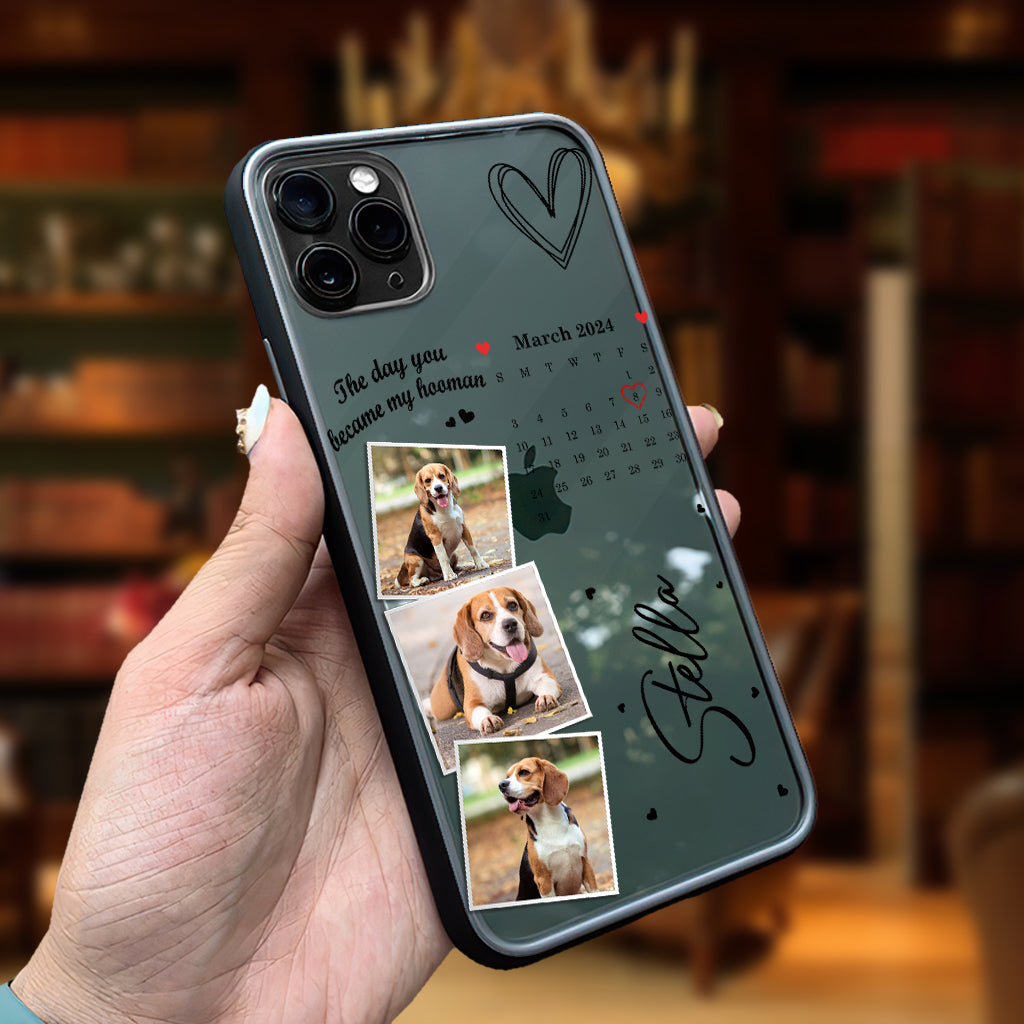 The Day You Became My Hooman Dog Cat Pet Lover Custom Photos And Calendar - Personalized Dog Clear Phone Case