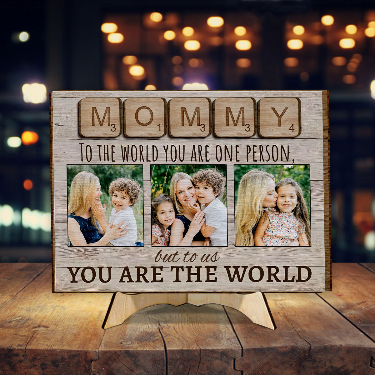 Mother Father To The World You Are One Person Photo Custom - Personalized Mother 2 Layered Wood Sign / Wood Plaque