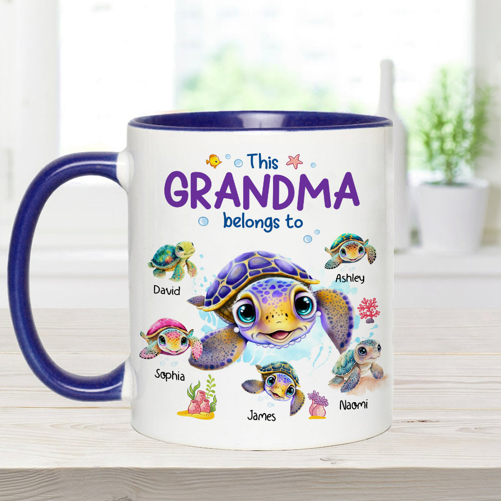 This Grandma Nana Gigi Belongs To - Personalized Grandma Accent Mug