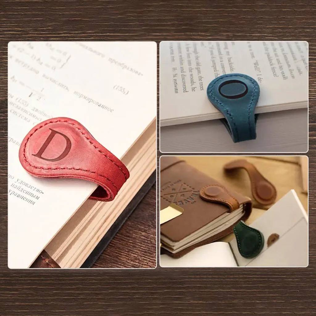 Custom Initials - Personalized Book Magnetic Leather Bookmark