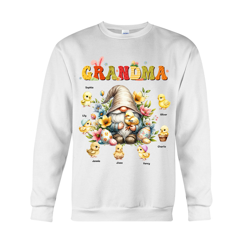 Cadeau pour grand-mère : Gnome de Pâques - T-shirt et sweat à capuche personnalisés pour grand-mère