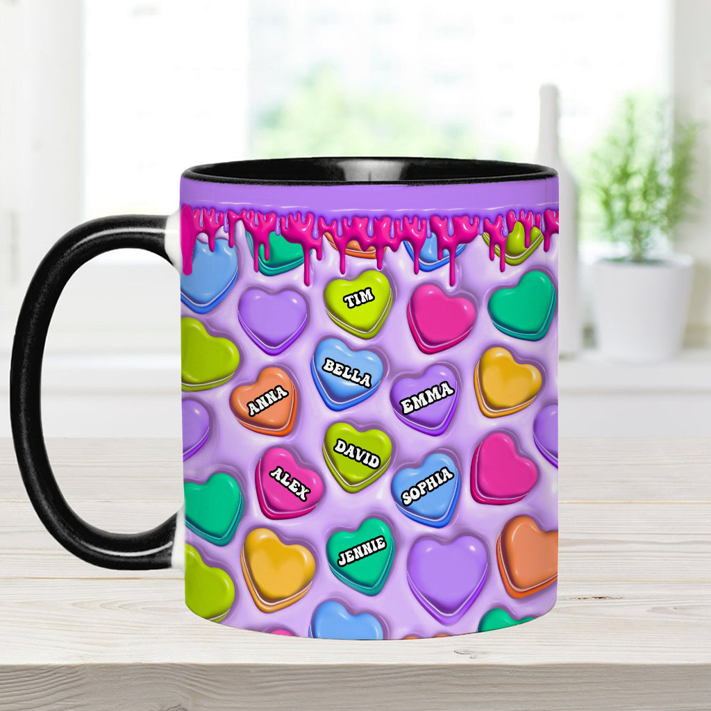 Touch This Heart Love You Grandma Nana Gigi Mom - Personalized Mother Accent Mug