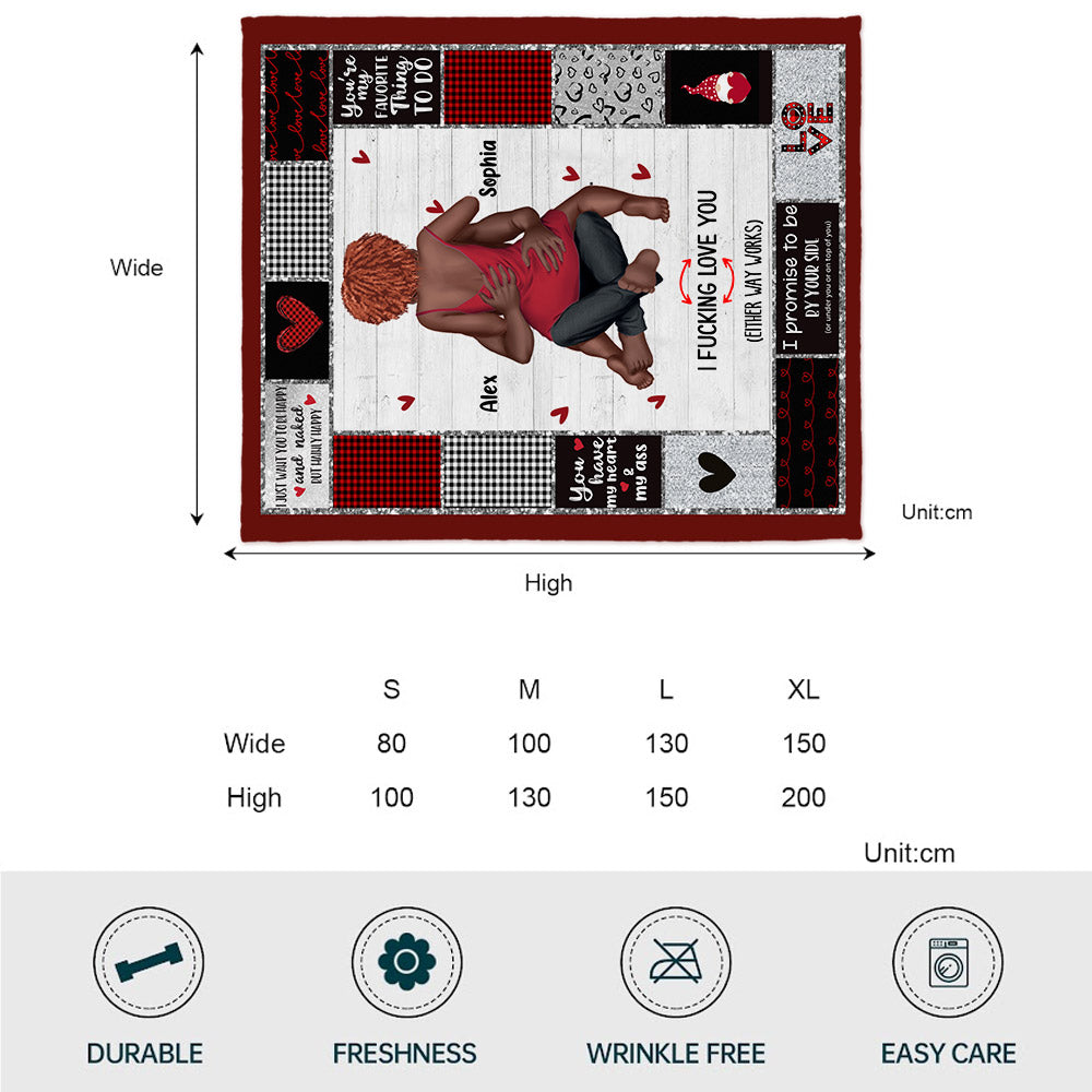 Ich liebe dich – Personalisierte Decke für Afroamerikaner