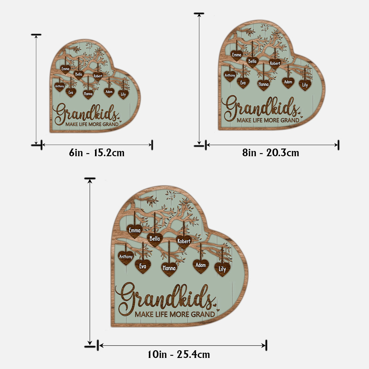 Enkelkinder machen das Leben schöner – Personalisiertes 2-lagiges Holzschild „Oma“ / Holzplakette