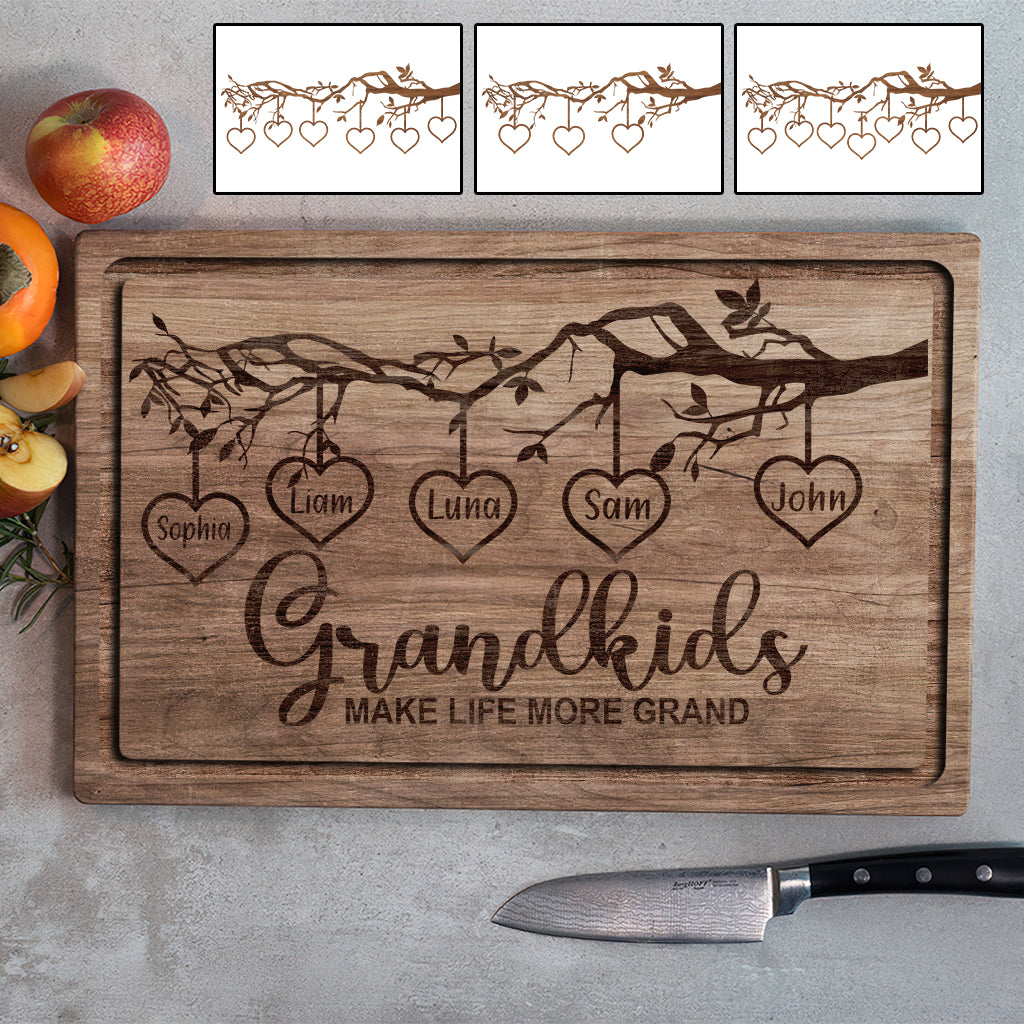 Grandkids Make Life More Grand - Personalized Grandma Cutting Board
