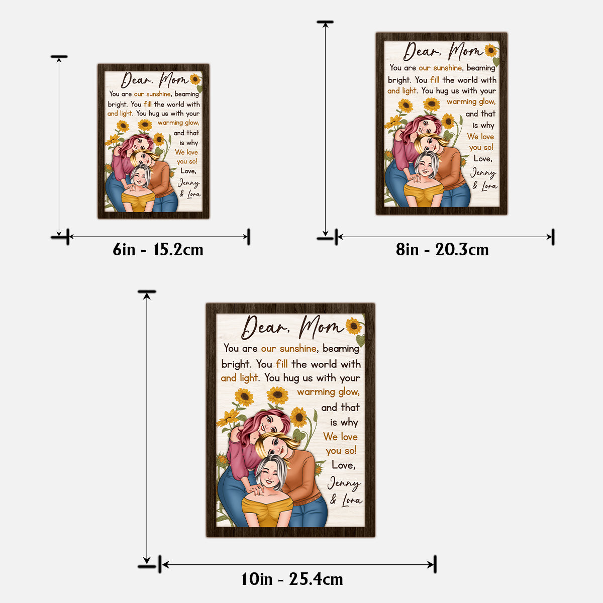 You Are My Sunshine - Personalized Mother 2 Layered Wood Sign / Wood Plaque