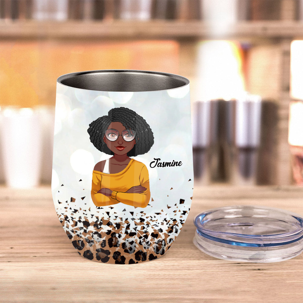 Black Educator - Personalized African American Wine Tumbler