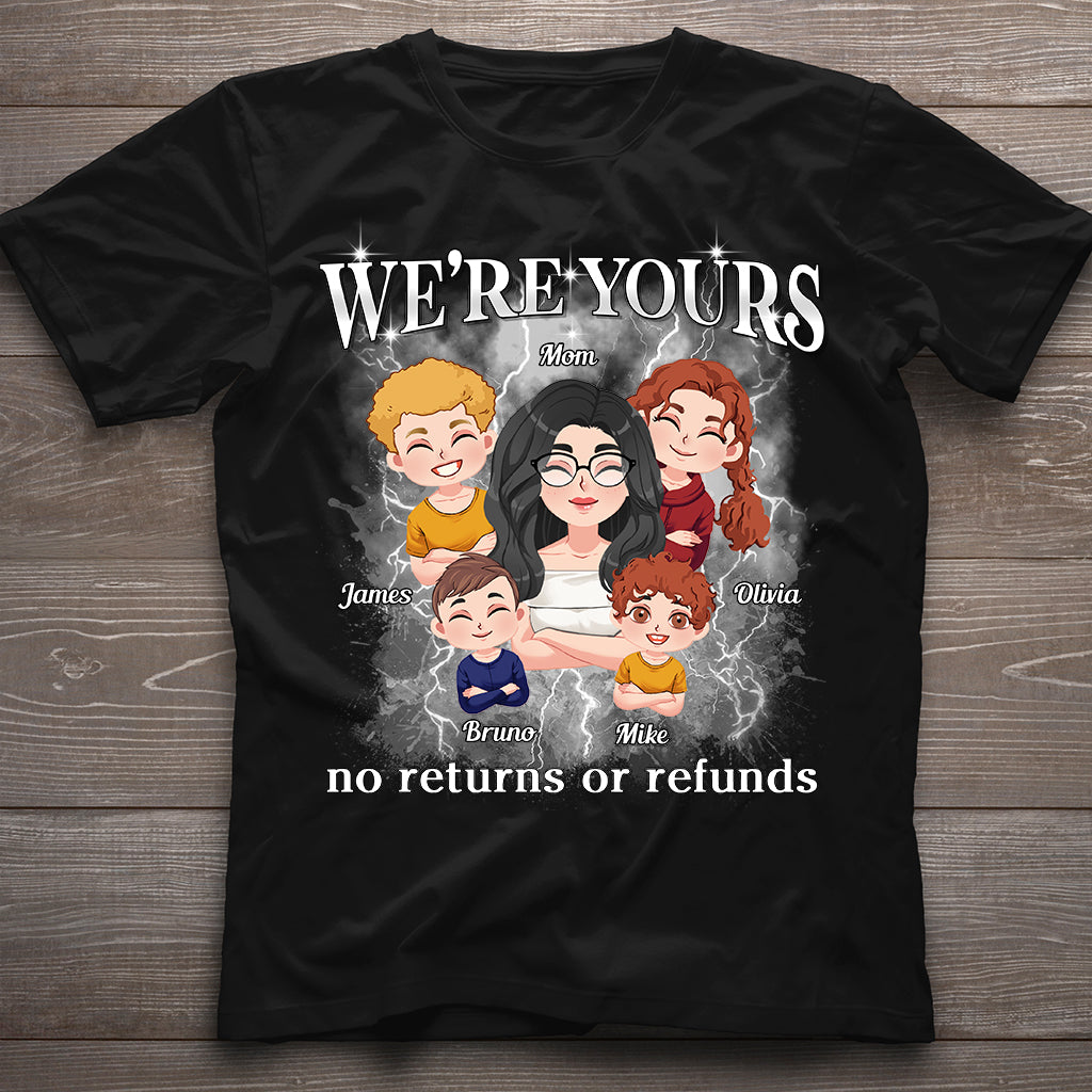 We're Yours No Returns Or Refunds Chibi Kids Bootleg Rap - Personalized Mother T-shirt And Hoodie