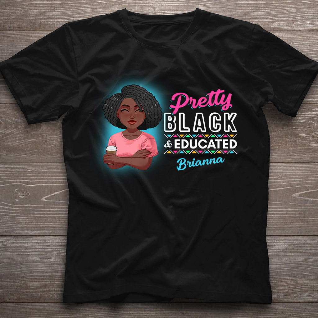 Jolie Noire et Éduquée - T-shirt et sweat à capuche personnalisés pour Afro-Américains