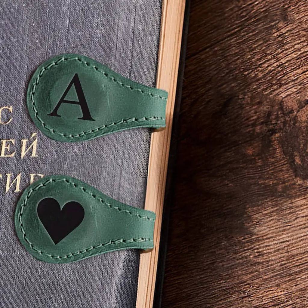 Custom Initials - Personalized Book Magnetic Leather Bookmark
