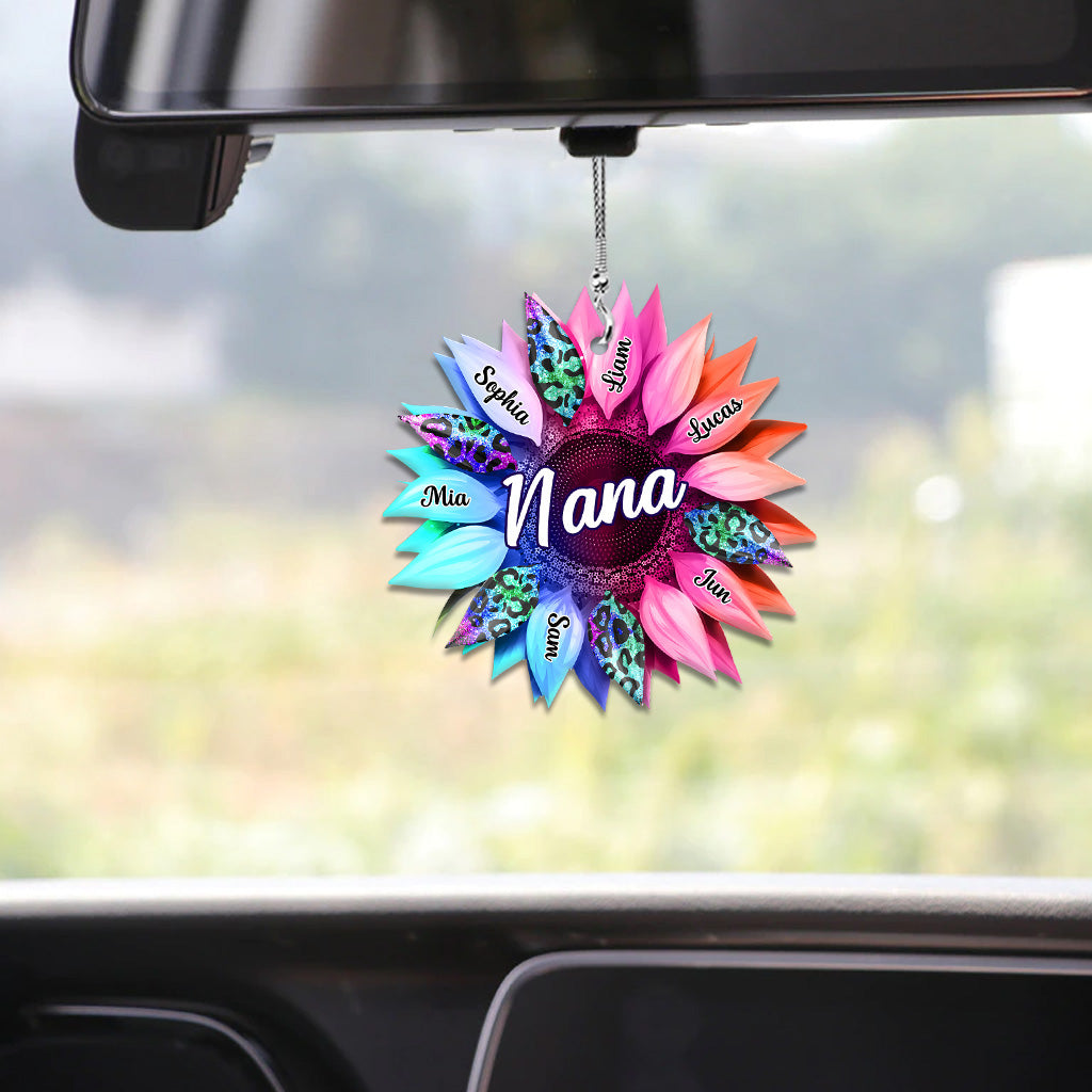 Grandma Mom Sunflower - Personalized Grandma Car Ornament
