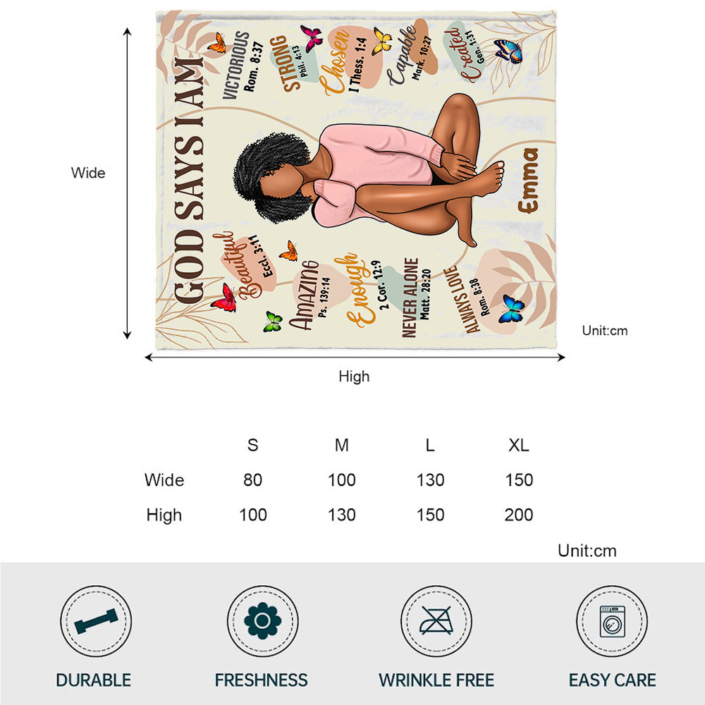 Gott sagt, ich bin es – Personalisierte Decke für Afroamerikaner