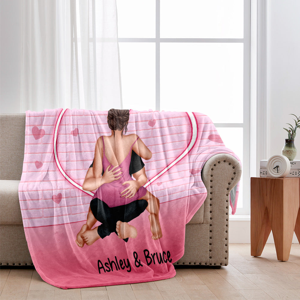 Grab My Waist Pull Me Closer - Personalized Couple Blanket