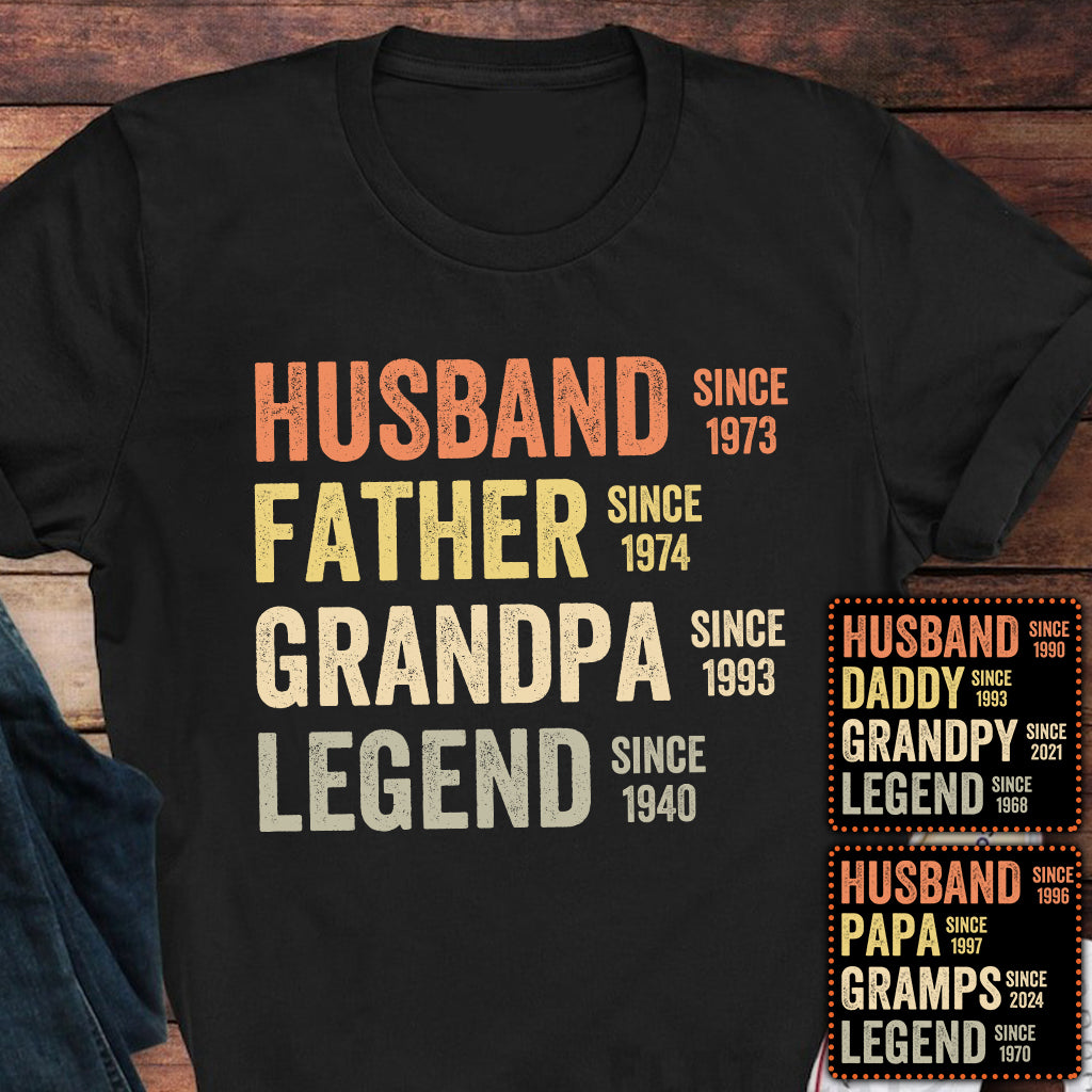 Dad Grandpa Legend - Personalized Father T-shirt And Hoodie