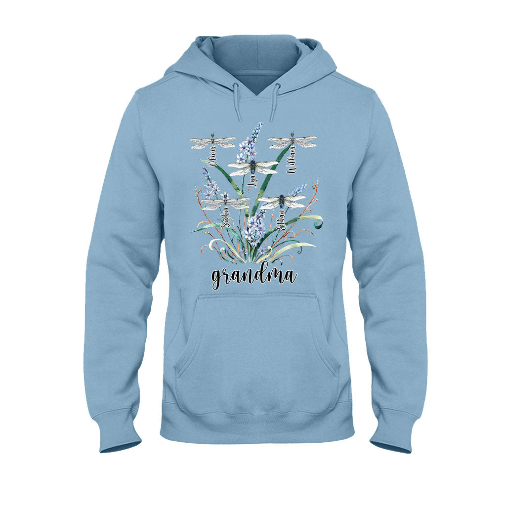 Grandma Mother Dragonfly - Personalized Grandma T-shirt And Hoodie