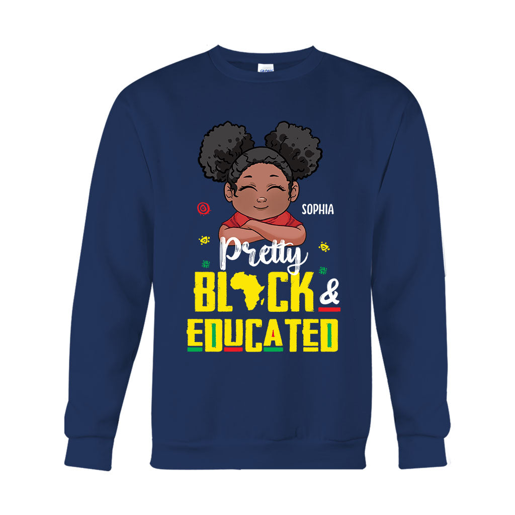 Hübsch, schwarz und gebildet – personalisiertes T-Shirt und Hoodie für Afroamerikanerinnen